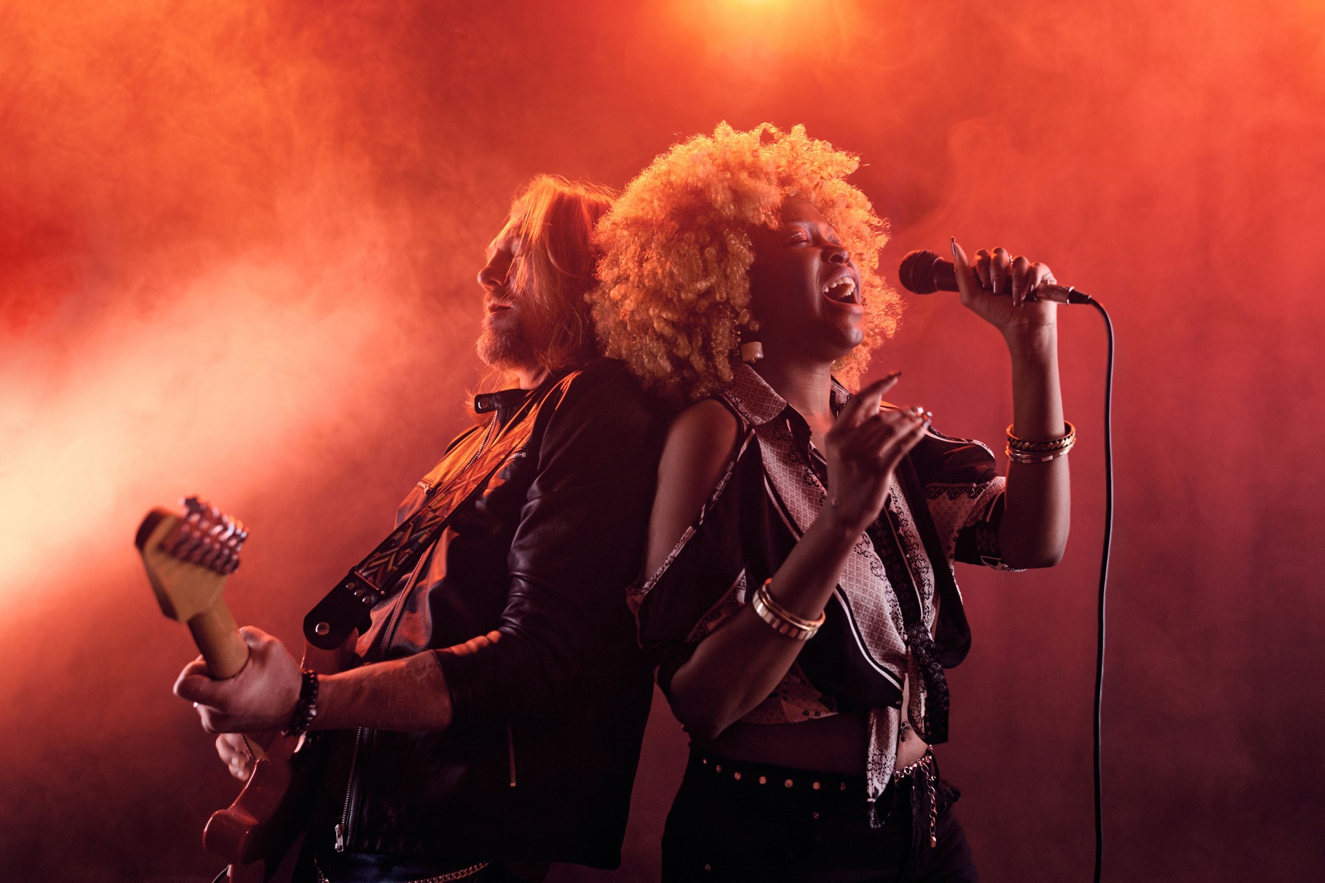 Music Band on Stage in Nightclub